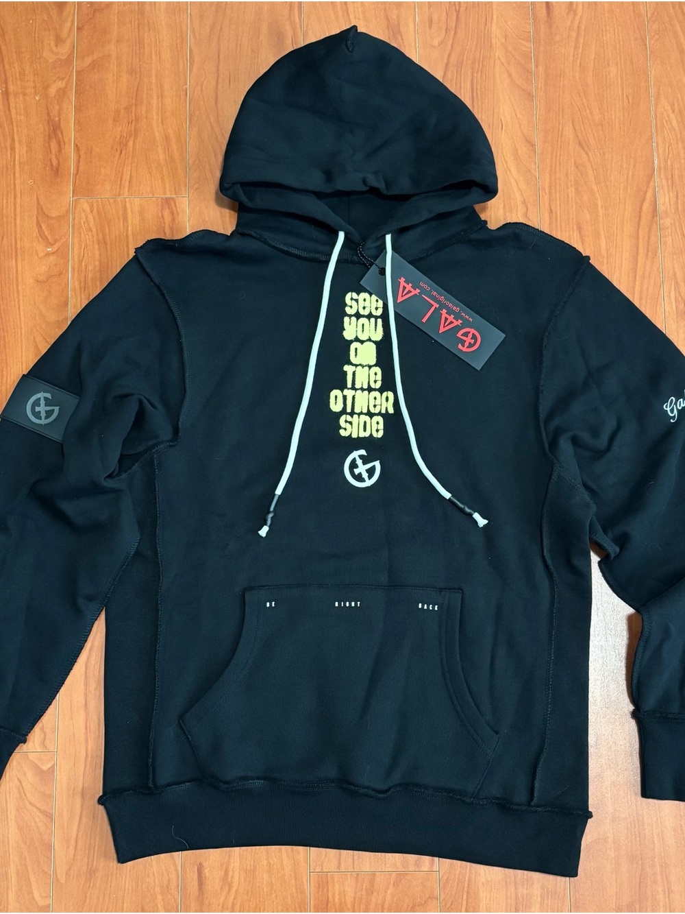 NWT Gala Original Black Graphic Hoodie “See You On The Other Side” Size Small